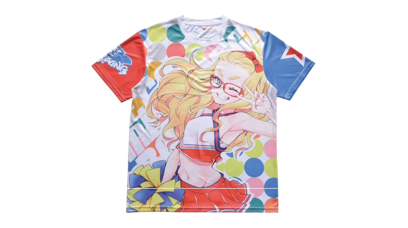 全面フルカラープリントのTシャツ